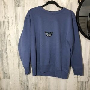Purpleish blue Butterfly sweatshirt